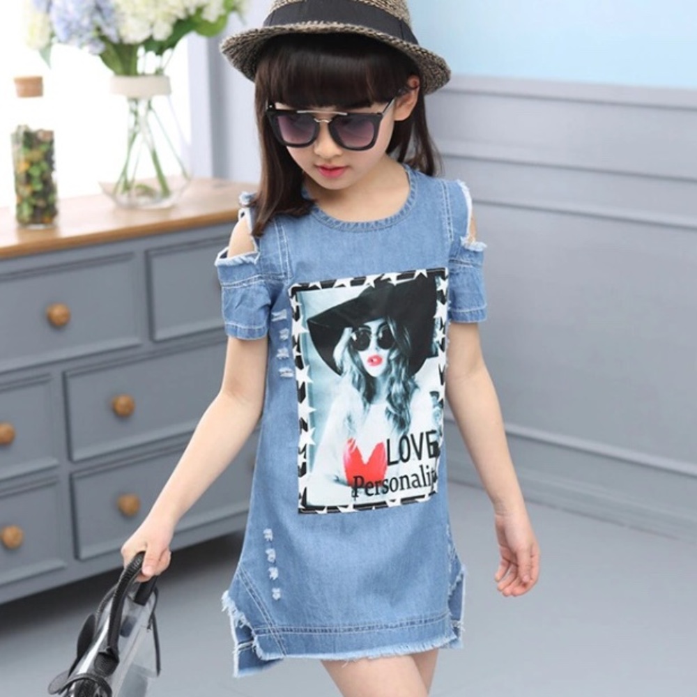 ‘LOVE Personality’ Denim Dress